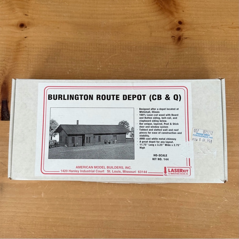 HO-Scale LASERKIT #144 Burlington Route Depot (CB & Q) NO INSTRUCTIONS